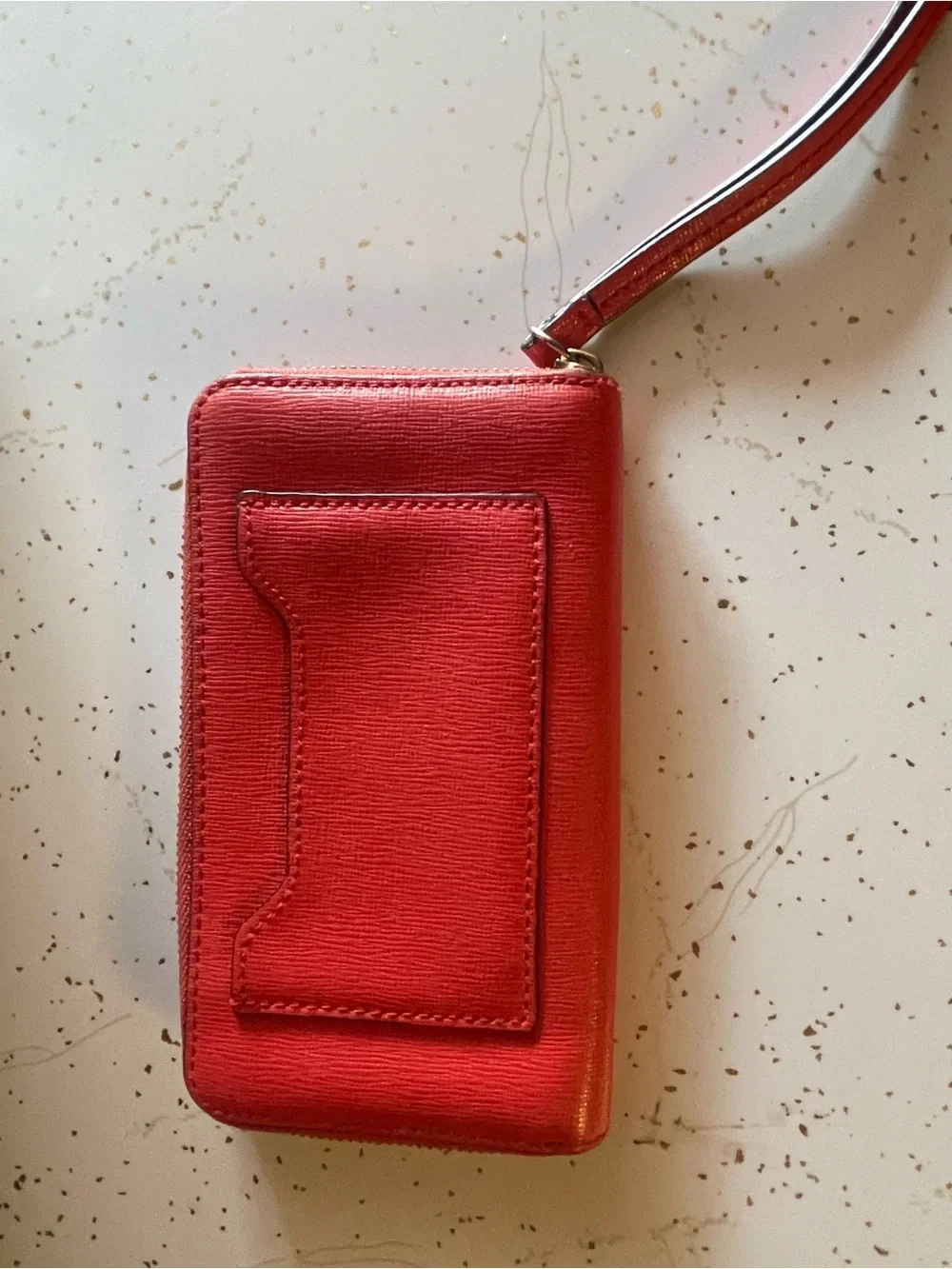 Red Leather Wristlet Phone Wallet - Coach